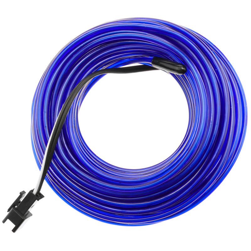 Cable electroluminiscente azul marino de 2.3mm en bobina 5m con pilas - NW01100 - 01