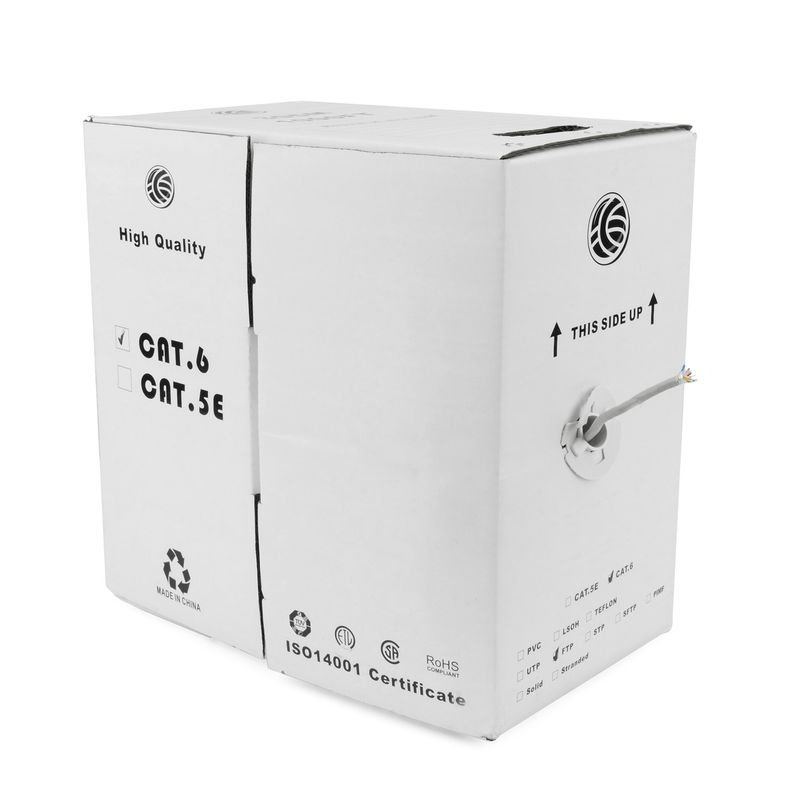 Bobina de cable de red ethernet Cat. 6a FTP de 305 m rígido de color gris - LM03600 - 01