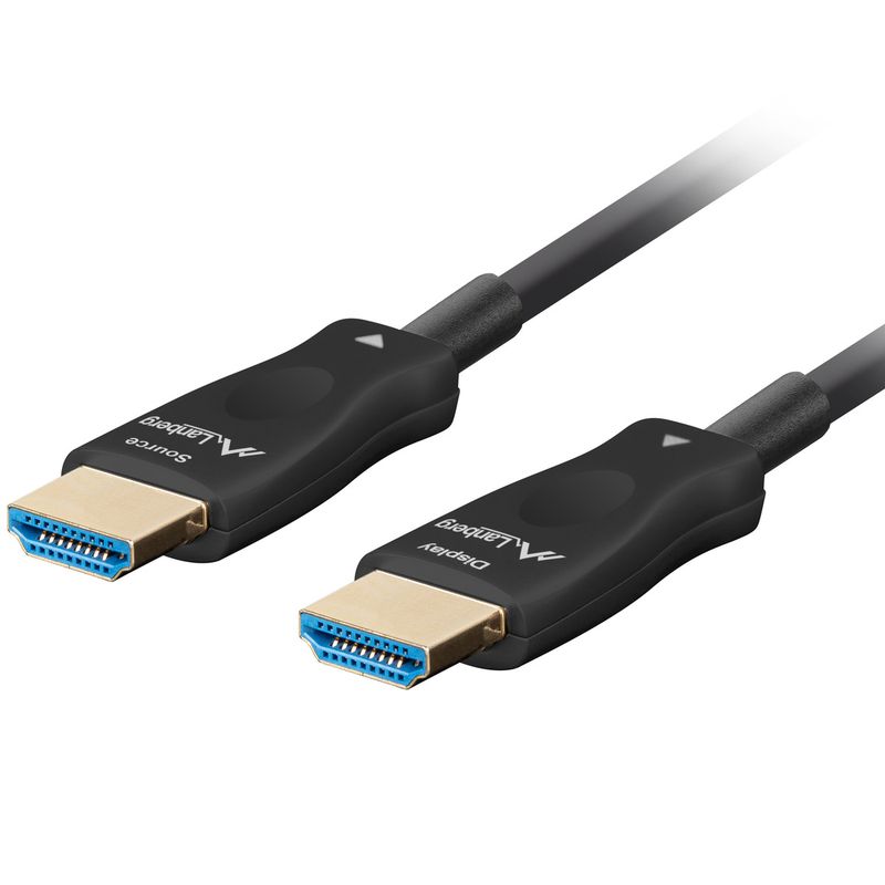 Cable óptico HDMI V2.1 de Lanberg macho a macho de 30 m color negro CA-HDMI-30FB-0300-BK - HG17100 - 01