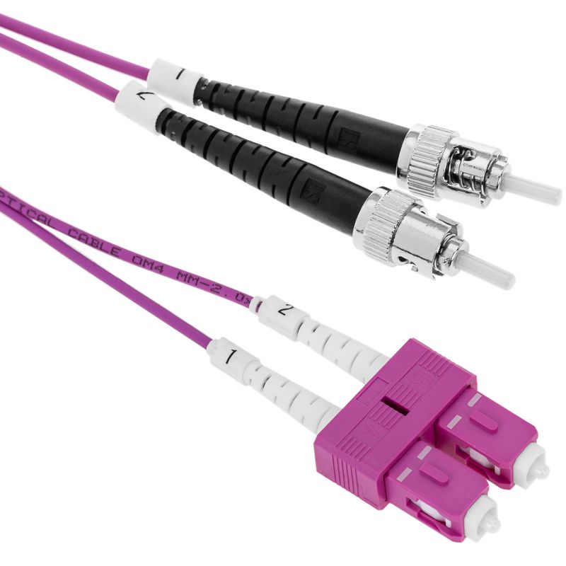 Cable de fibra óptica de ST a SC multimodo (MM) Duplex OM4 de 2m - FP05300 - 01