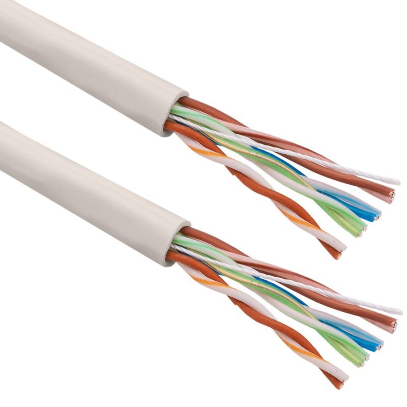 Bobina de cable de red ethernet Cat. 5e UTP de 305 m flexible de color gris - LM00400 - 01