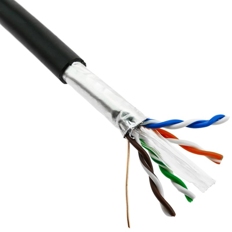 Bobina de cable de red ethernet Cat. 6 FTP de 305 m rígido de color negro para exterior - LM09200 - 01