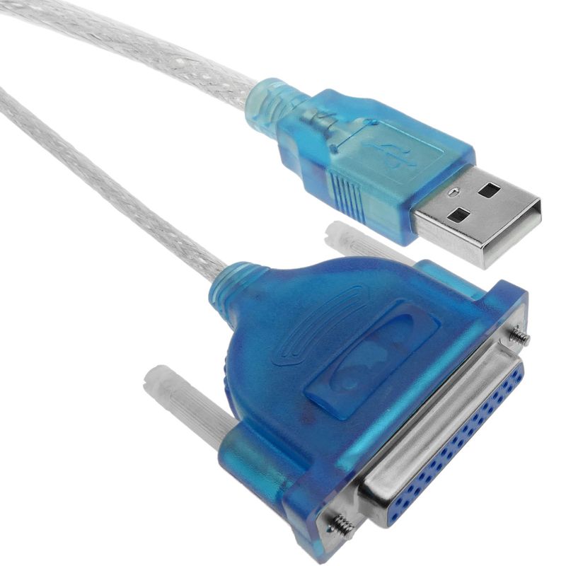 Cable conversor de USB tipo A macho a puerto paralelo DB25 hembra 1.5 m - US02000 - 01