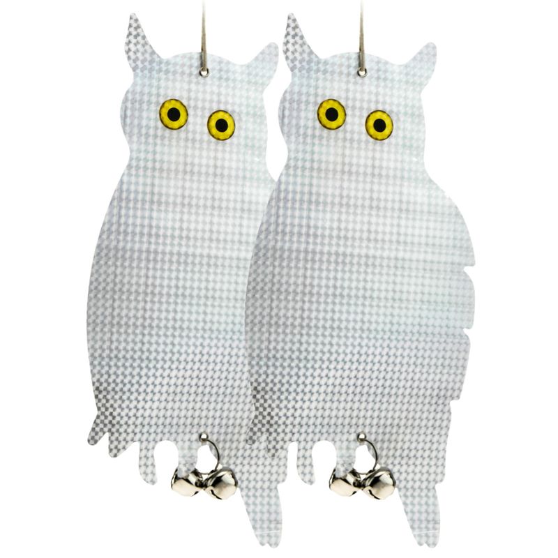 Ahuyentador de aves Repelente de pájaros Espantapájaros tipo búho reflectante y cascabeles 2-pack - YZ01800 - 01