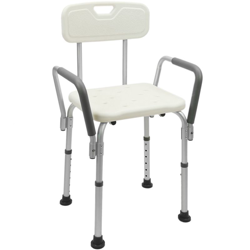 Silla de ducha antideslizante regulable en altura con reposabrazos para personas mayores - KD00600 - 01