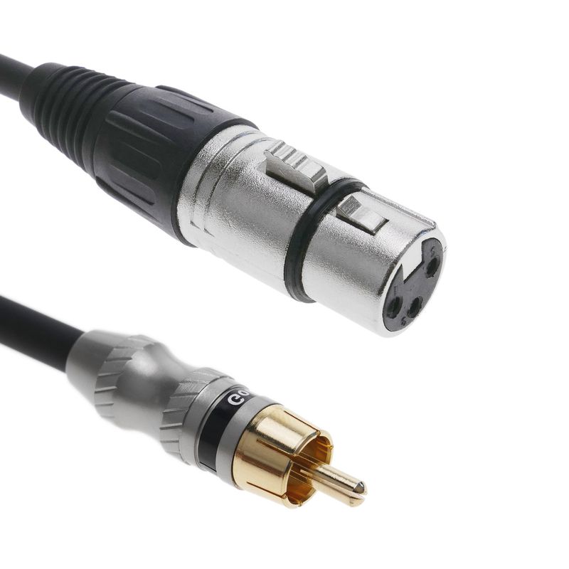 Cable de audio micrófono XLR 3pin hembra a RCA macho de 1m - AX02100 - 01
