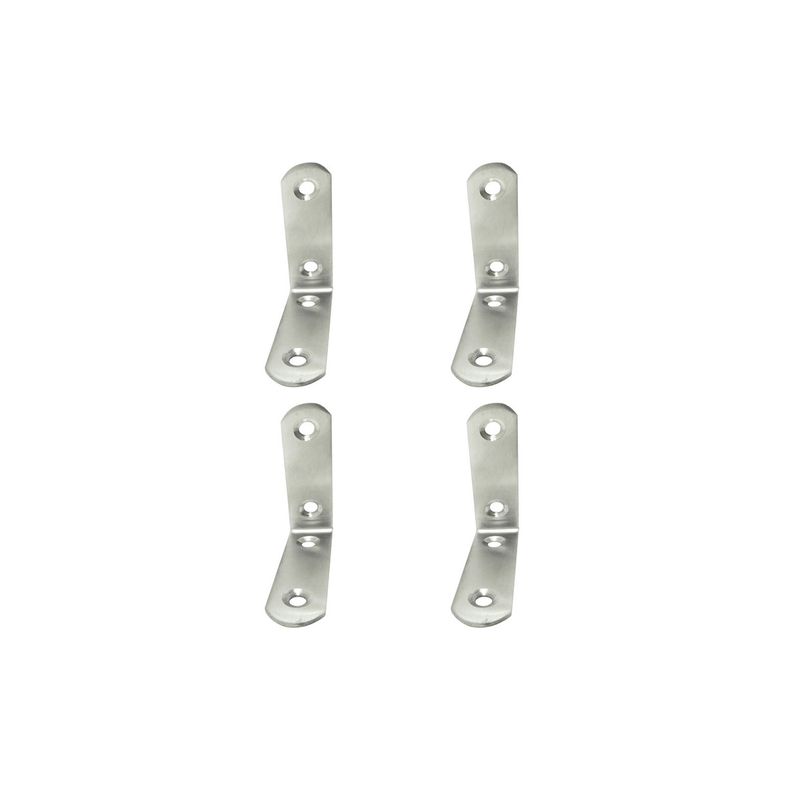 Escuadra de ángulo de acero inoxidable 60x60x19mm pack 4 unidades - BR18700 - 01