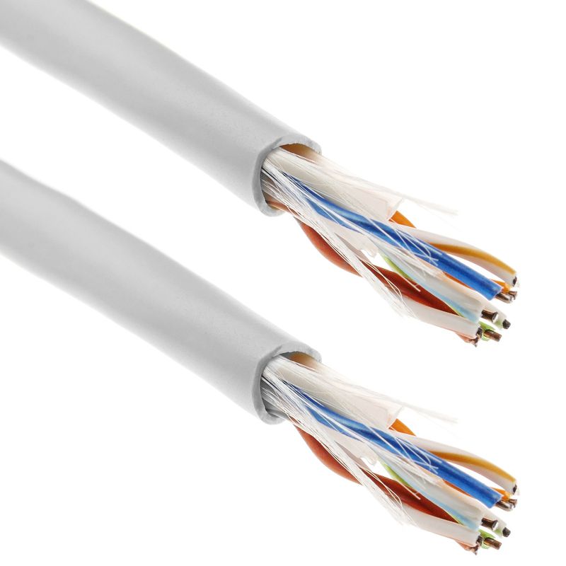 Bobina de cable de red ethernet Cat. 6 FTP CCA de 100 m rígido de color blanco - LQ05400 - 01