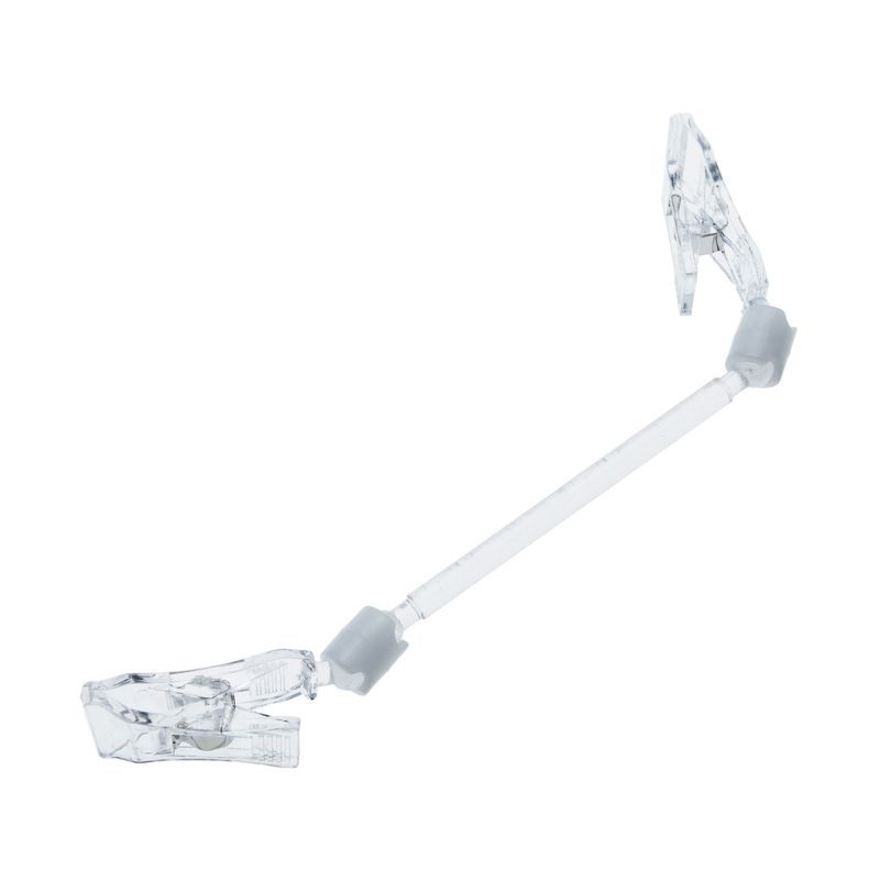 Soporte de cartel de metacrilato tipo pinza pequeña doble articulado 19,5 cm - SV06600 - 01