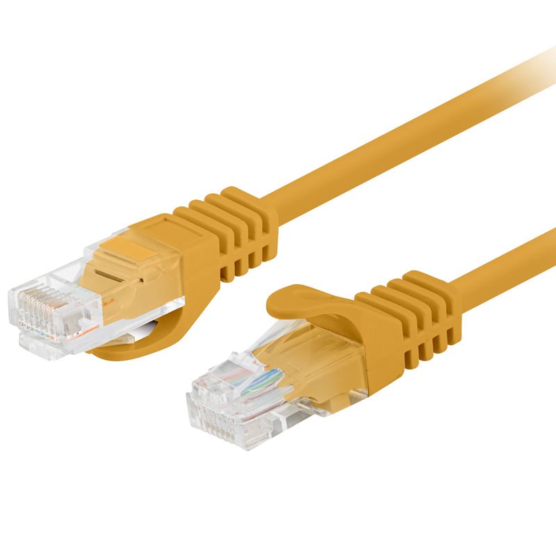 Cable de red ethernet Cat. 6 UTP de 0,25 m de color amarillo PCU6-10CC-0025-O - RU19700 - 01