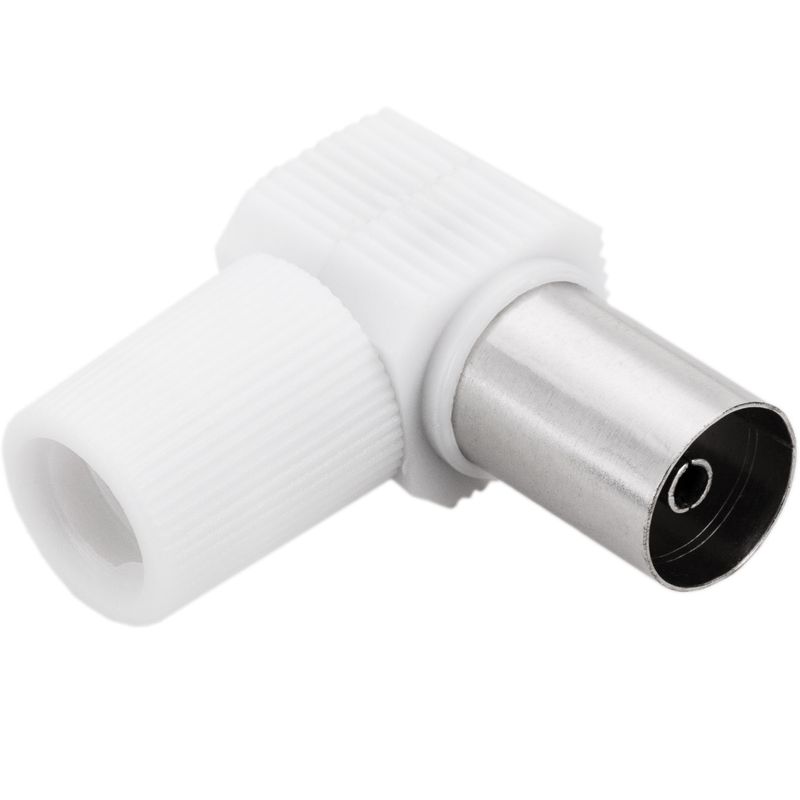 Conector de antena TV acodado hembra plástico - TT01400 - 01