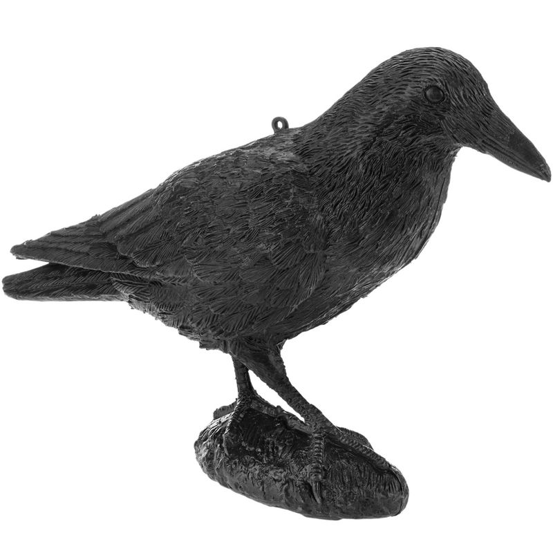 Ahuyentador de aves tipo estatua cuervo de pie 16 x 50 cm - AH04000 - 01