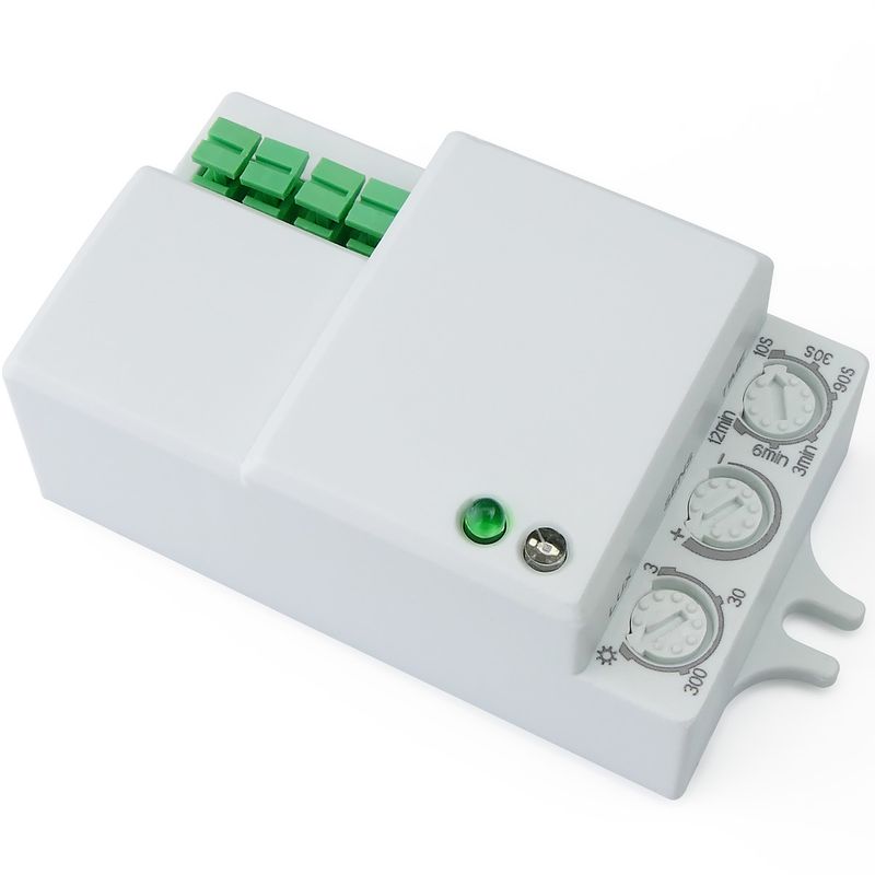 Detector de movimientos compacto mini con control de tiempo luz y distancia - DO09100 - 01