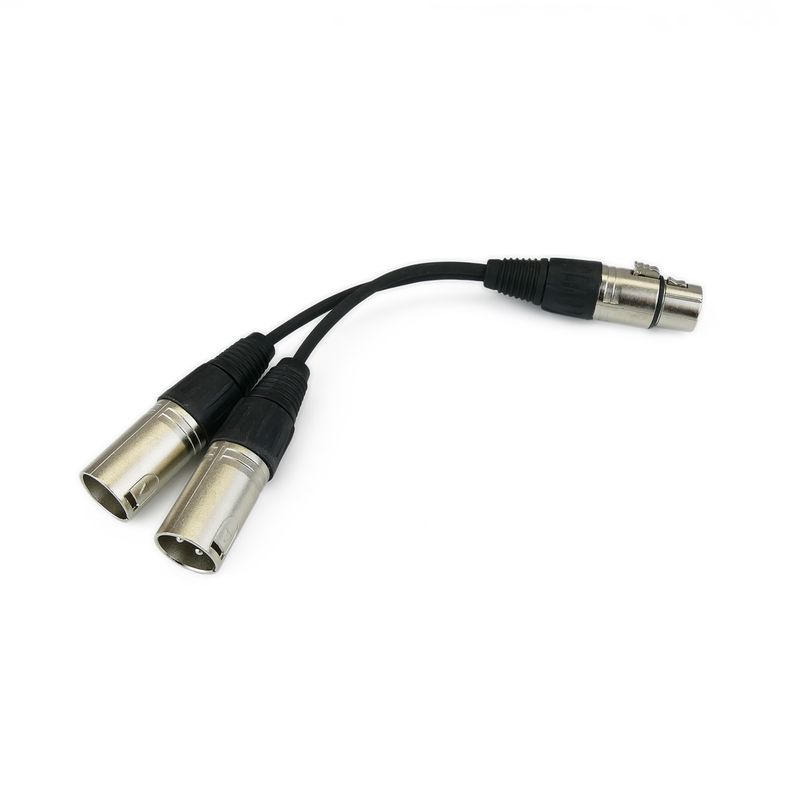 Duplicador de audio cannon XLR hembra a 2 XLR macho 3 pin - XO04400 - 01