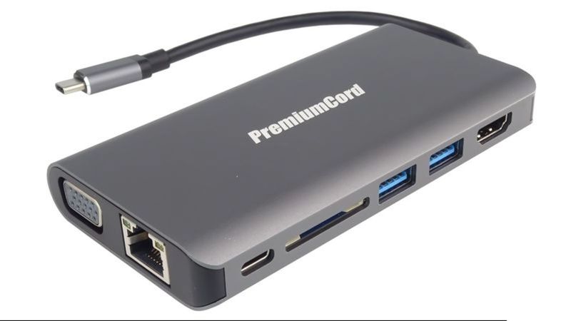 Cable adaptador USB 3.1 Macho a RJ45/VGA/HDMI/2 x USB3.0/SD Card/USB 3.1 Hembra 0.20m - AB 3932 - 01