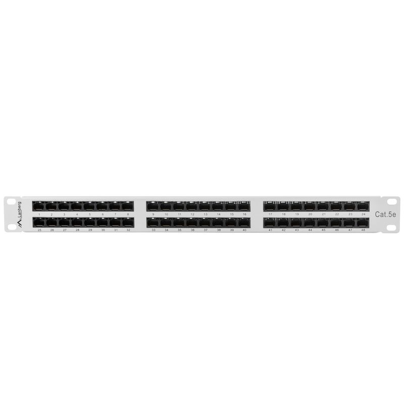 Patch panel 19" blanco de 48 RJ45 CAT.5E UTP 1U Lanberg PPU5-1048-S - RD13000 - 01