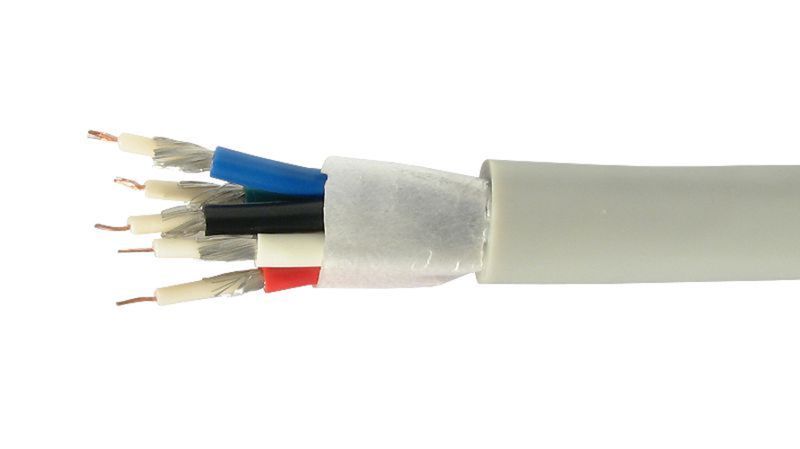 Bobina de cable coaxial de vídeo 5 x 75 Ohms 100m Gris - LS 0250 - 01