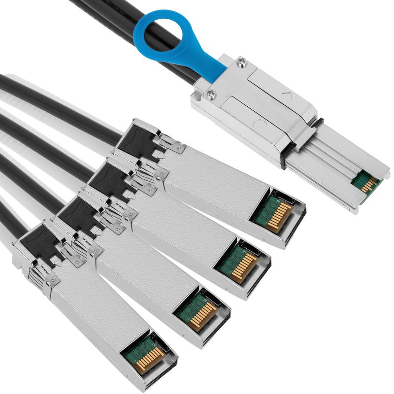 Cable MiniSAS SFF-8088 a 4 SFP+ SFF-8431 de 10 Gigabit de 1m - FZ06100 - 01