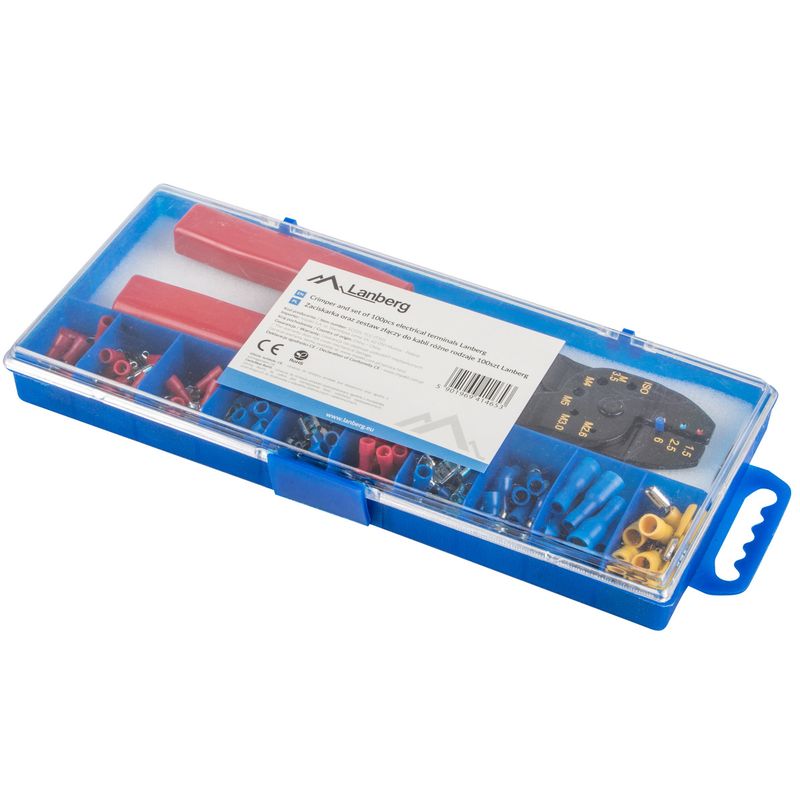 Kit de herramientas Lanberg SCC01-TCC-IT101 con crimpadora faston de 1.25mm a 6mm, peladora y terminales eléctricos - FN12900 - 01