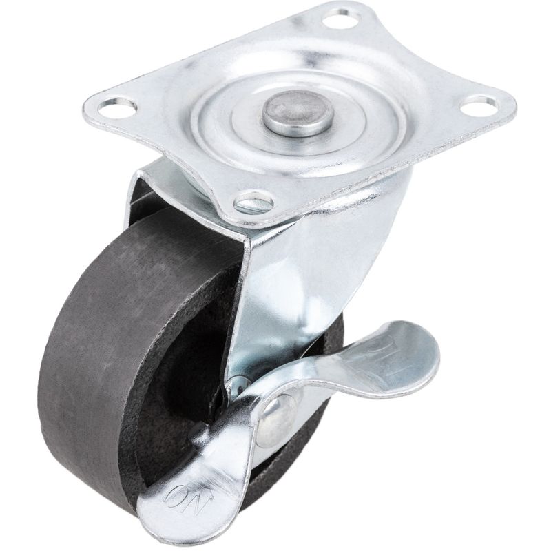 Rueda pivotante industrial de metal con freno 50 mm - QR01100 - 01
