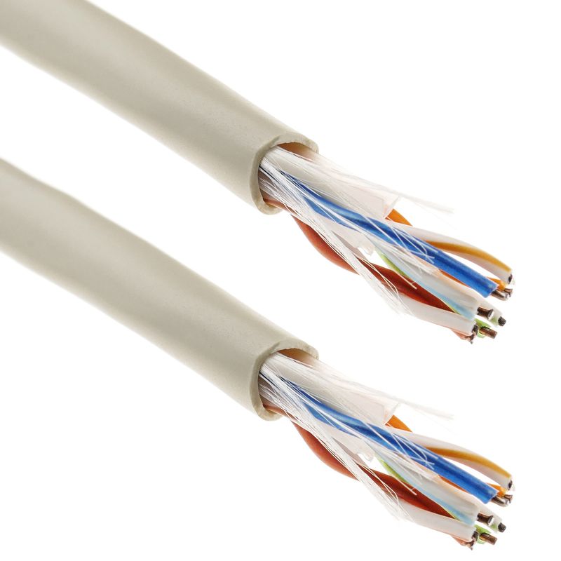 Bobina de cable de red LAN UTP categoría cat.6 24AWG CCA rígido gris 100 m - LN05500 - 01
