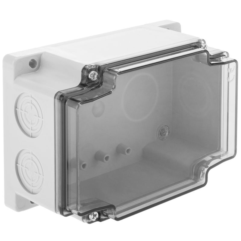 Caja de superficie rectangular transparente IP66 libre de halógenos LSZH 120x170x70mm - AE16500 - 01