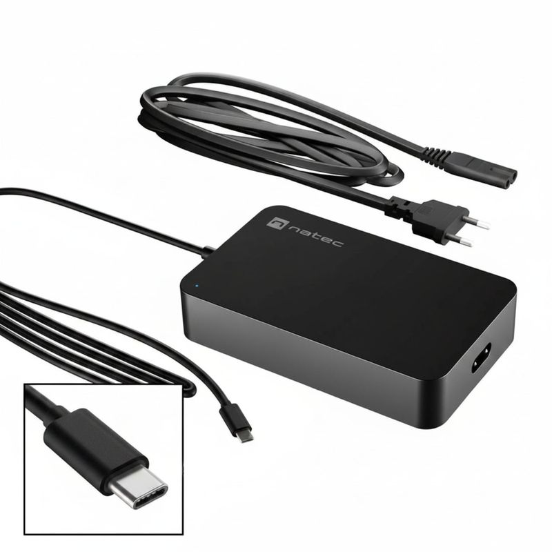 Cargador universal USB-C 90W para portátiles smartphones o tablets Natec Grayling NZU-2035 - NT41700 - 01