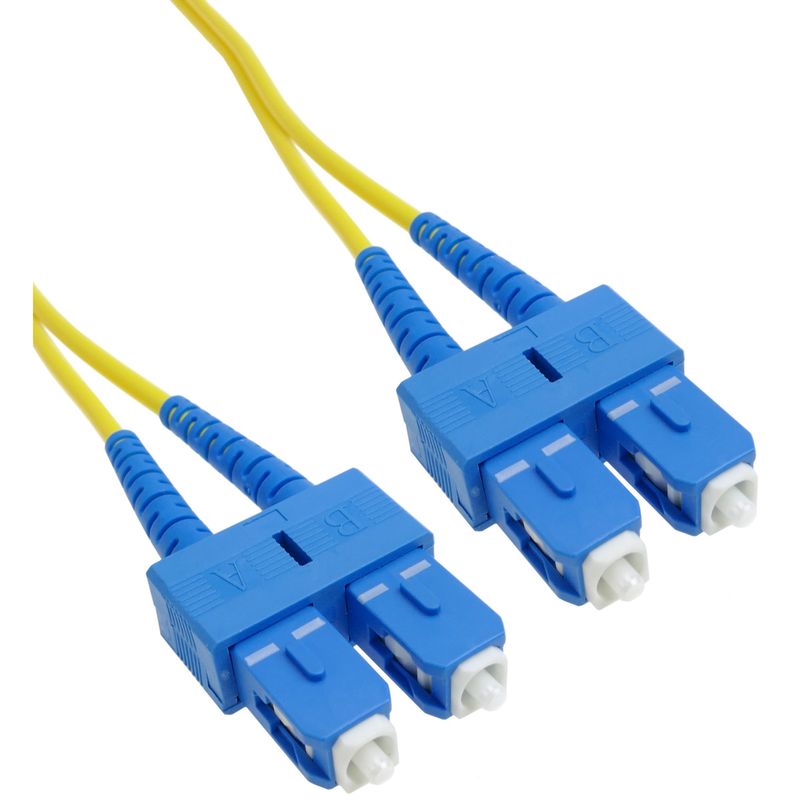 Cable de fibra óptica SC/UPC a SC/UPC monomodo duplex 9/125 de 2 m OS2 - FD01200 - 01