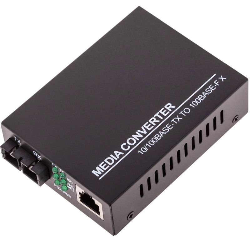Conversor de fibra óptica 100 Mbps multimodo de SC a RJ45 a 2Km - UF00100 - 01