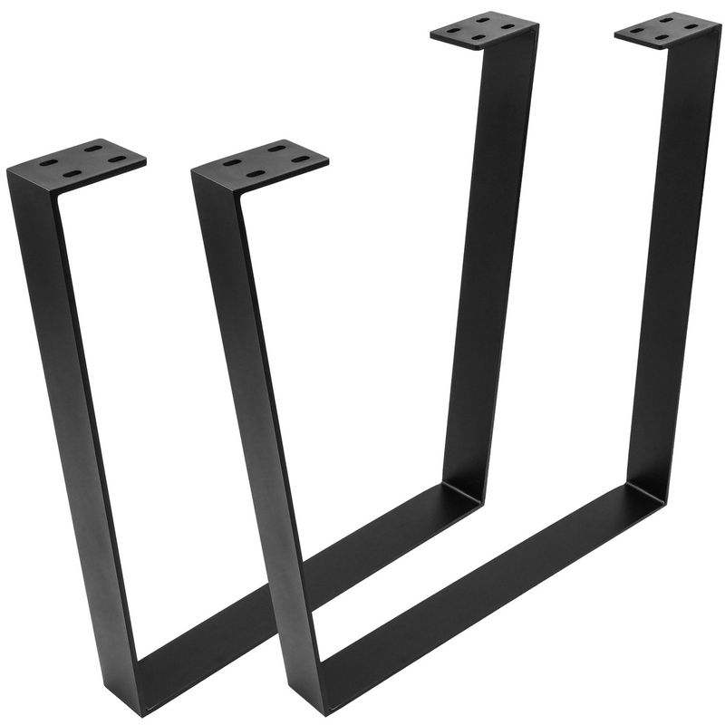 Pies rectangulares para mesa. Patas en acero negro 700 x 80 x 710 mm 2-pack - IP01400 - 01