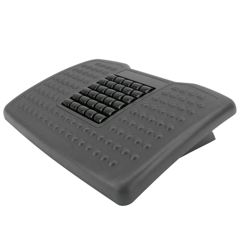 Reposapiés con plataforma ajustable de plástico negro 455 x 330 mm con masaje - AG00500 - 01