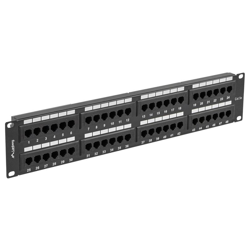 Patch panel 19" de 48 RJ45 CAT.5E UTP 1U Lanberg PPU5-2048-B - RD13300 - 01