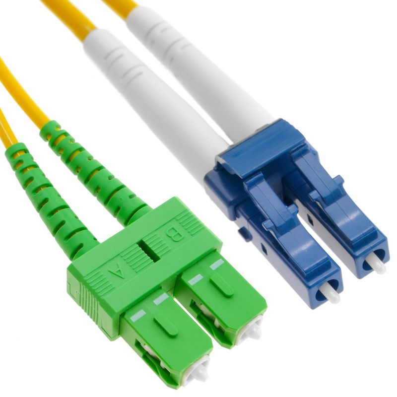 Cable de fibra óptica LC/UPC a SC/APC monomodo duplex 9/125 de 2 m - FK00300 - 01