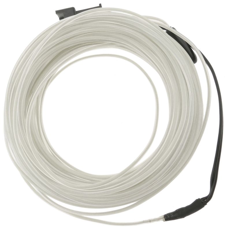 Cable electroluminiscente transparente-blanco de 2.3mm en bobina 10m conectada a 220VAC - NW03200 - 01