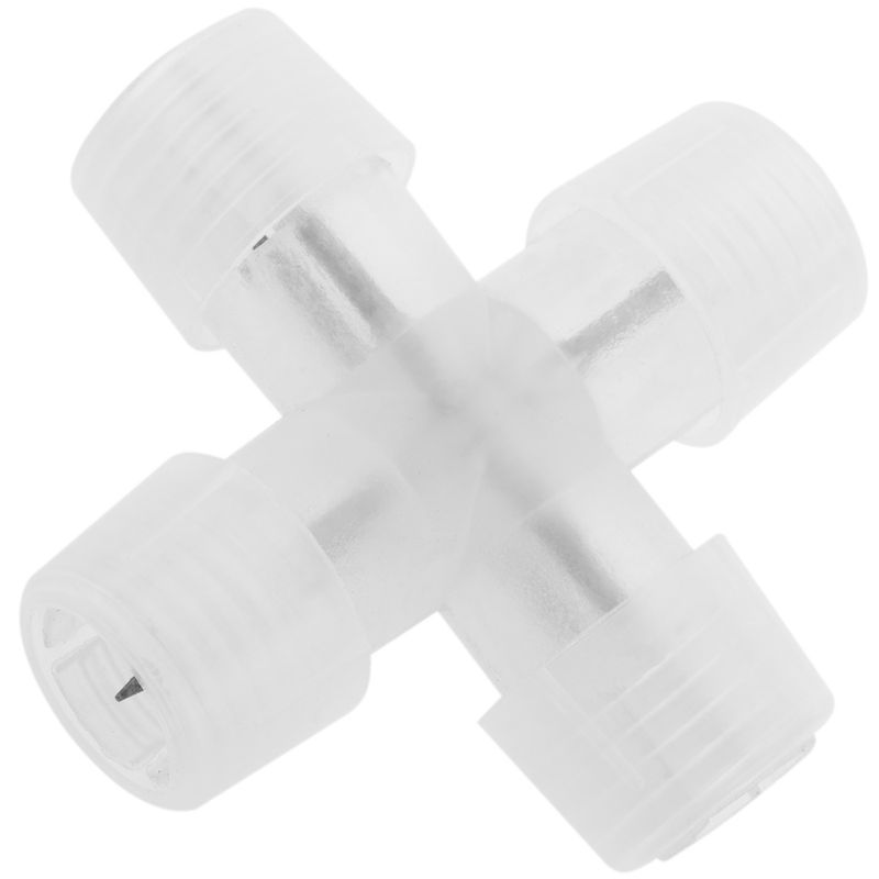 Conector en cruz tubo-tubo de 2 pin para cables de 1 cm de diámetro con protectores y fundas termoretráctiles - NL07300 - 01