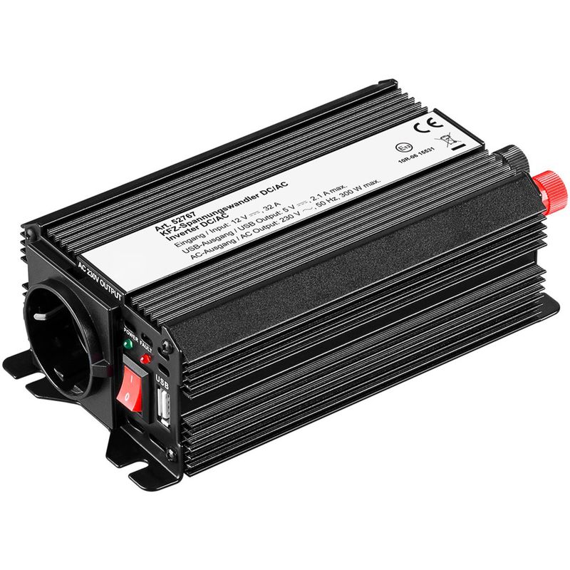 Inversor eléctrico onda modificada 12 VDC a 220 VAC de 300W y USB - YD03200 - 01