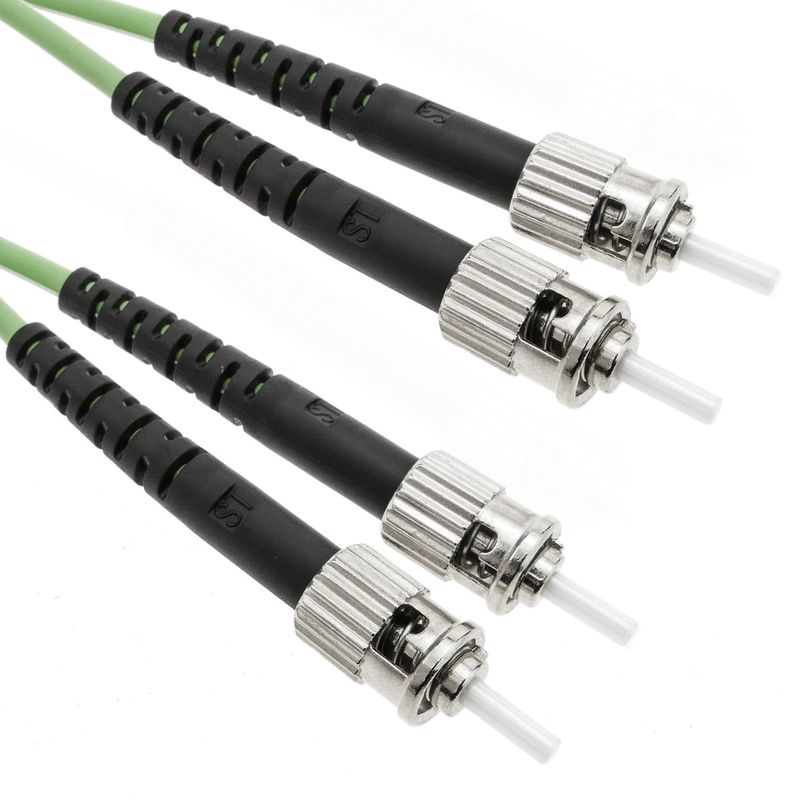 Cable de fibra óptica OM5 multimodo duplex 50µm/125µm ST/PC a ST/PC 100Gb de 2 m - GC04300 - 01