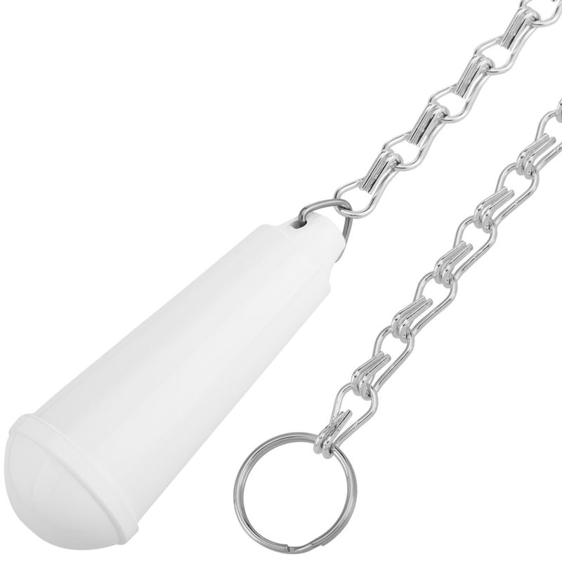 Tirador de cisterna para WC con cadena metálica y empuñadura blanca - KS16500 - 01