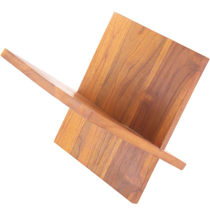 Revistero de Madera de Teca para la organización de libros, revistas y periódicos en forma de V - KZ17200 - 01