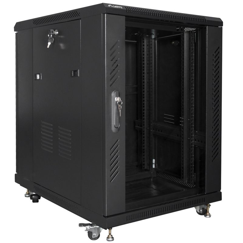 Armario Rack 19" de pie 15U F800 600x800x905mm negro Lanberg - WL52100 - 01