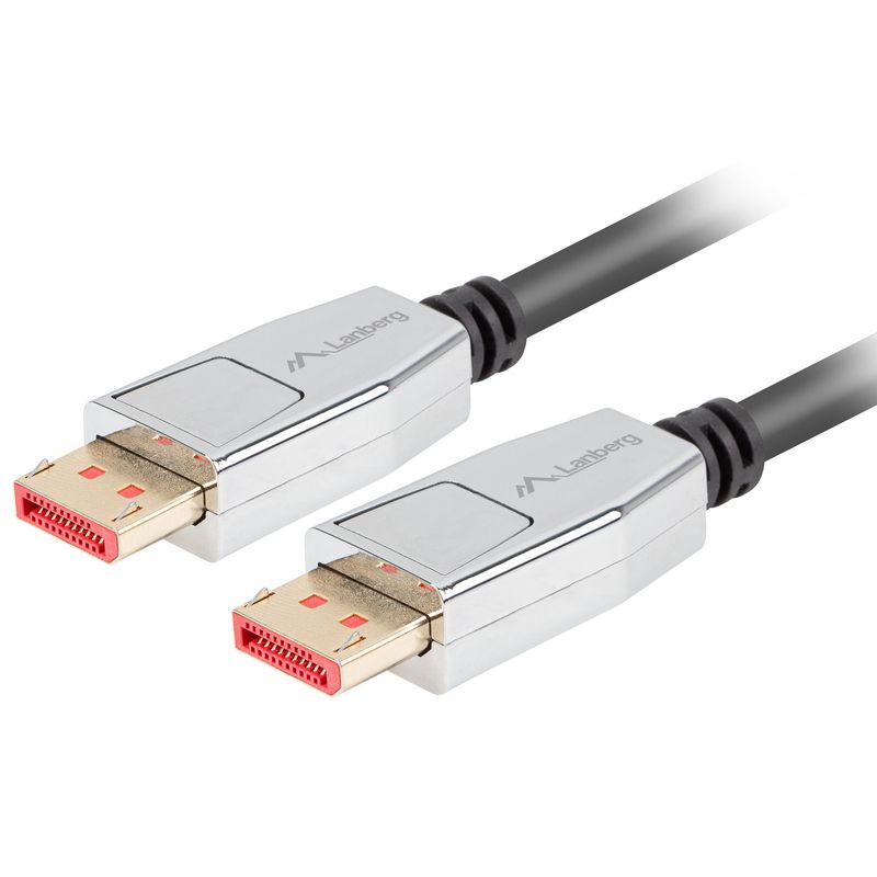 Cable Lanberg DisplayPort 1.4 macho a DisplayPort 1.4 macho 20 pines 1.8m 8k negro CA-DPDP-20CU-0018-BK - DP10900 - 01