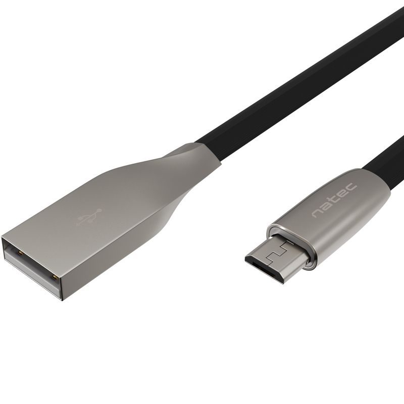 Cable adaptador USB micro USB macho a USB-A macho 2.0 de 1 m negro Natec Prati NKA-1203 - NT38400 - 01