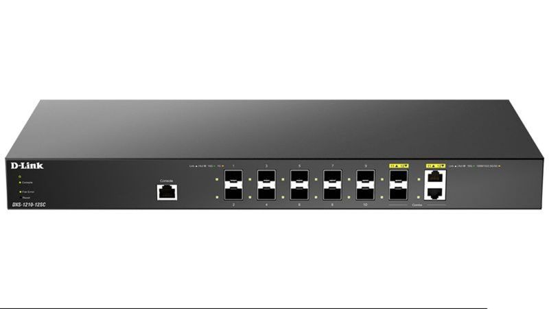 Switch 19" D-Link 10p. SFP+ (10G) + 2p. 100/1000/2.5G/5G SFP+ Combo - DXS-1210-12SC - 01