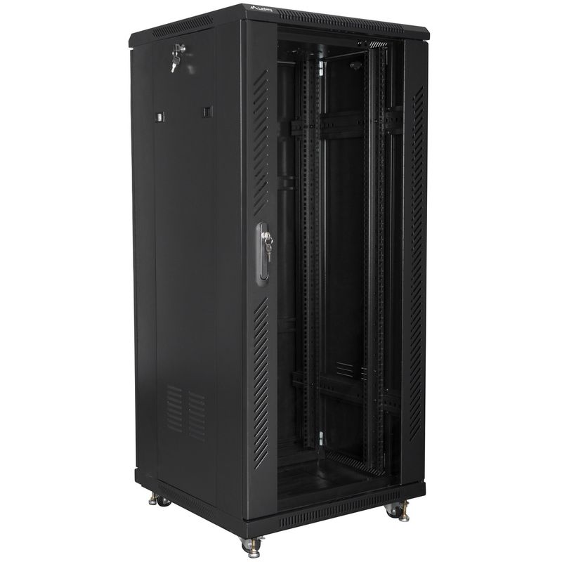Armario Rack 19" de pie 27U F600 600x600x1431mm negro Lanberg - WL50400 - 01