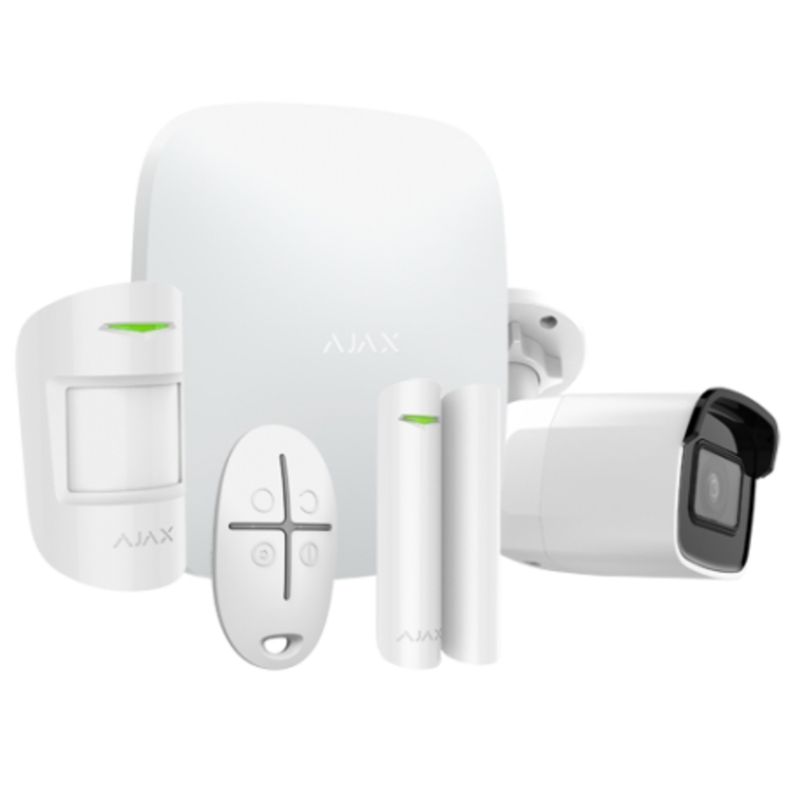 Ajax Hubkit W CAM - Kit de alarma profesional Certificado Grado 2 - blanco - AJ-HUBKIT-W-CAM - 01
