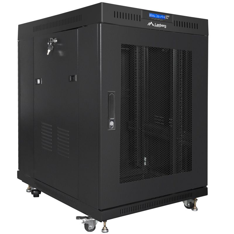 Armario Rack 19" de pie 15U F1000 800x1000x905mm negro Lanberg - WL55100 - 01