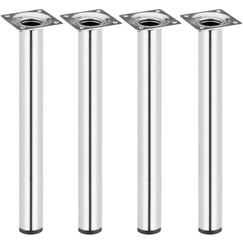 Pies redondos para mesa y mueble. Patas en acero cromado de 40cm 4-pack - IO02400 - 01