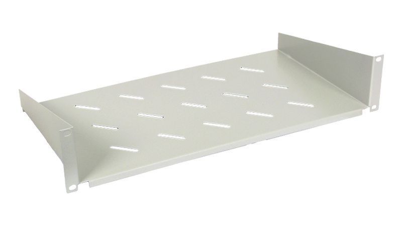 Bandeja Fija 2U Perforada para Rack 19" - Profundidad 255 mm, Color Gris - PA 5325 - 01