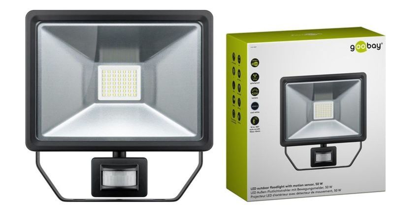 Proyector LED 50W 4000K con sensor de movimiento IR IP44 - SW 3025 - 01